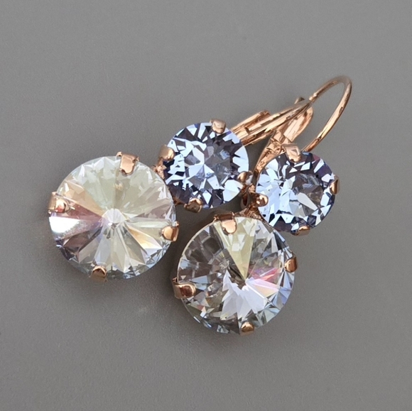 Austrian Crystal Earrings in Rose Gold - Picture 6 of 10
